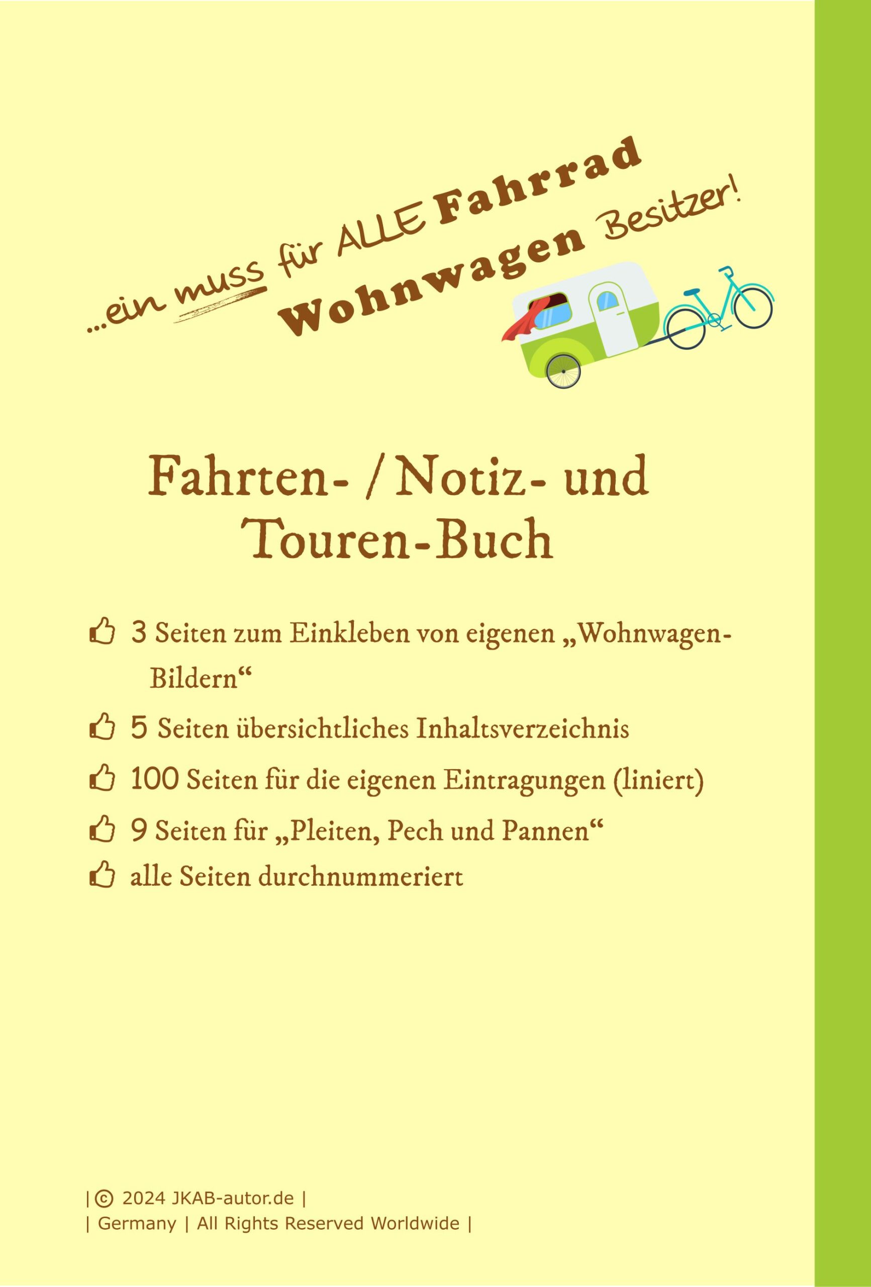 Die schönsten Ausfahrten mit meinem Fahrradwohnwagen - Rückseite